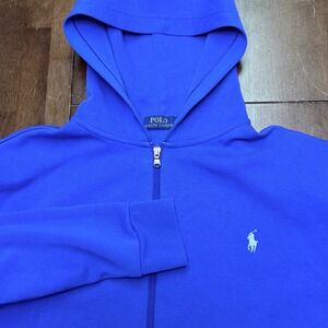 Polo Ralph Lauren Mens Large Tall Royal Blue Full Zip Hoodie Pony Logo